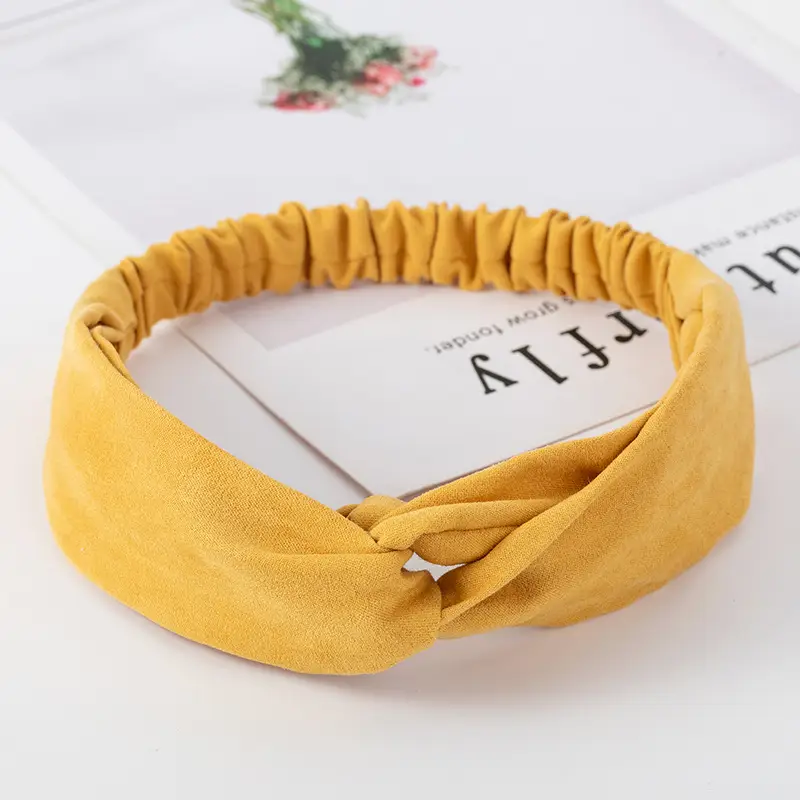 Pink Knitted Cross Headband for Women