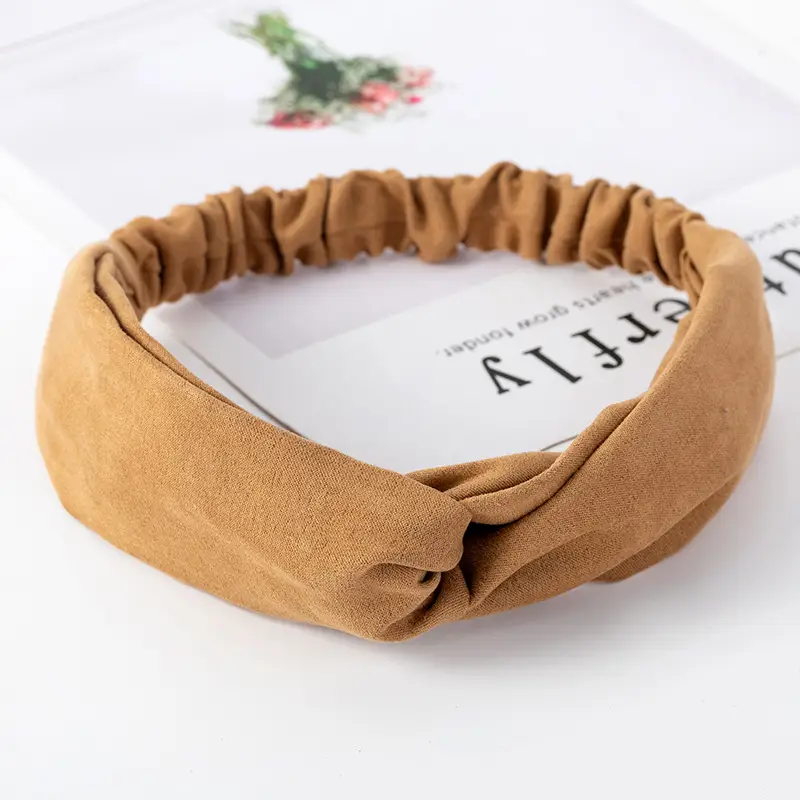 Pink Knitted Cross Headband for Women