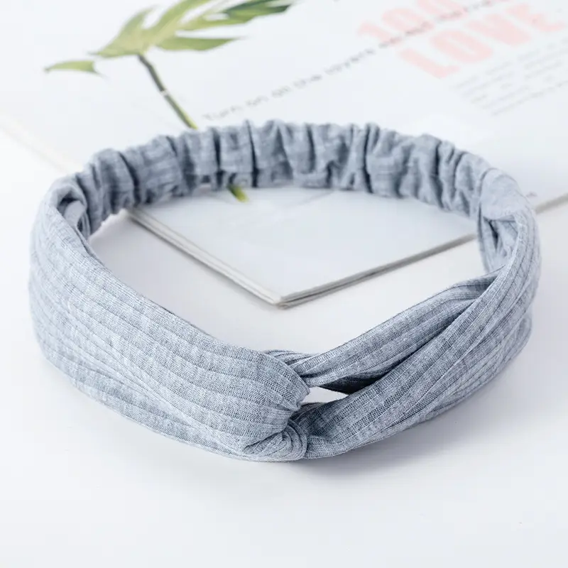 Pink Knitted Cross Headband for Women