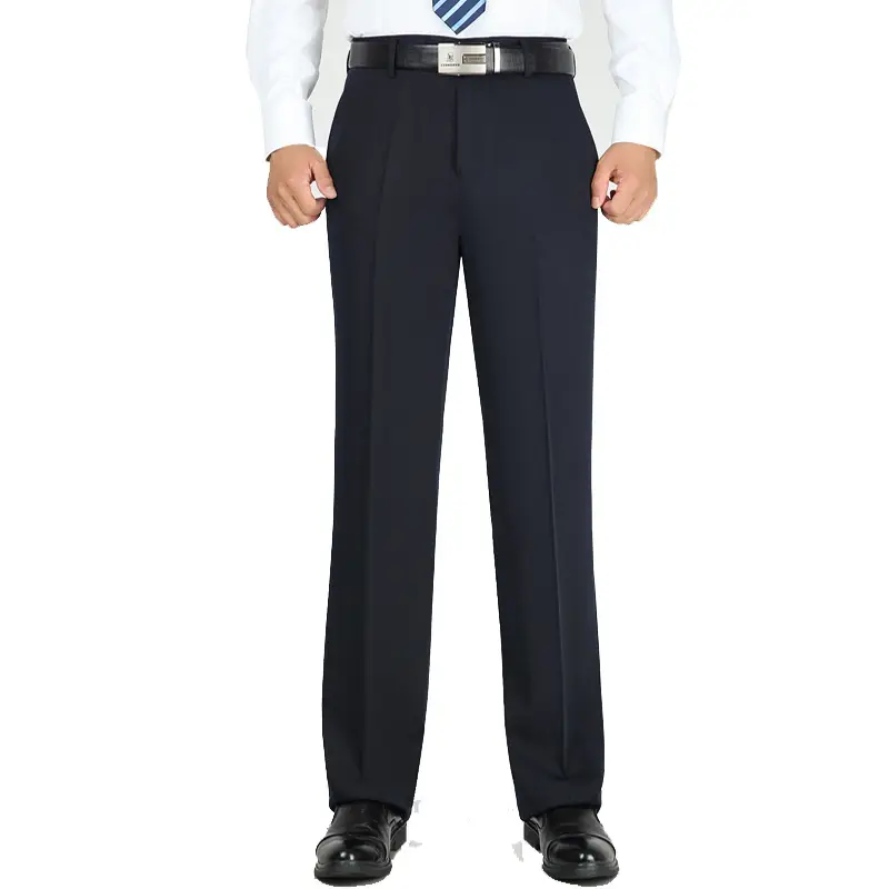 Men's Grey High Waist Loose Suit Pants Business Formal