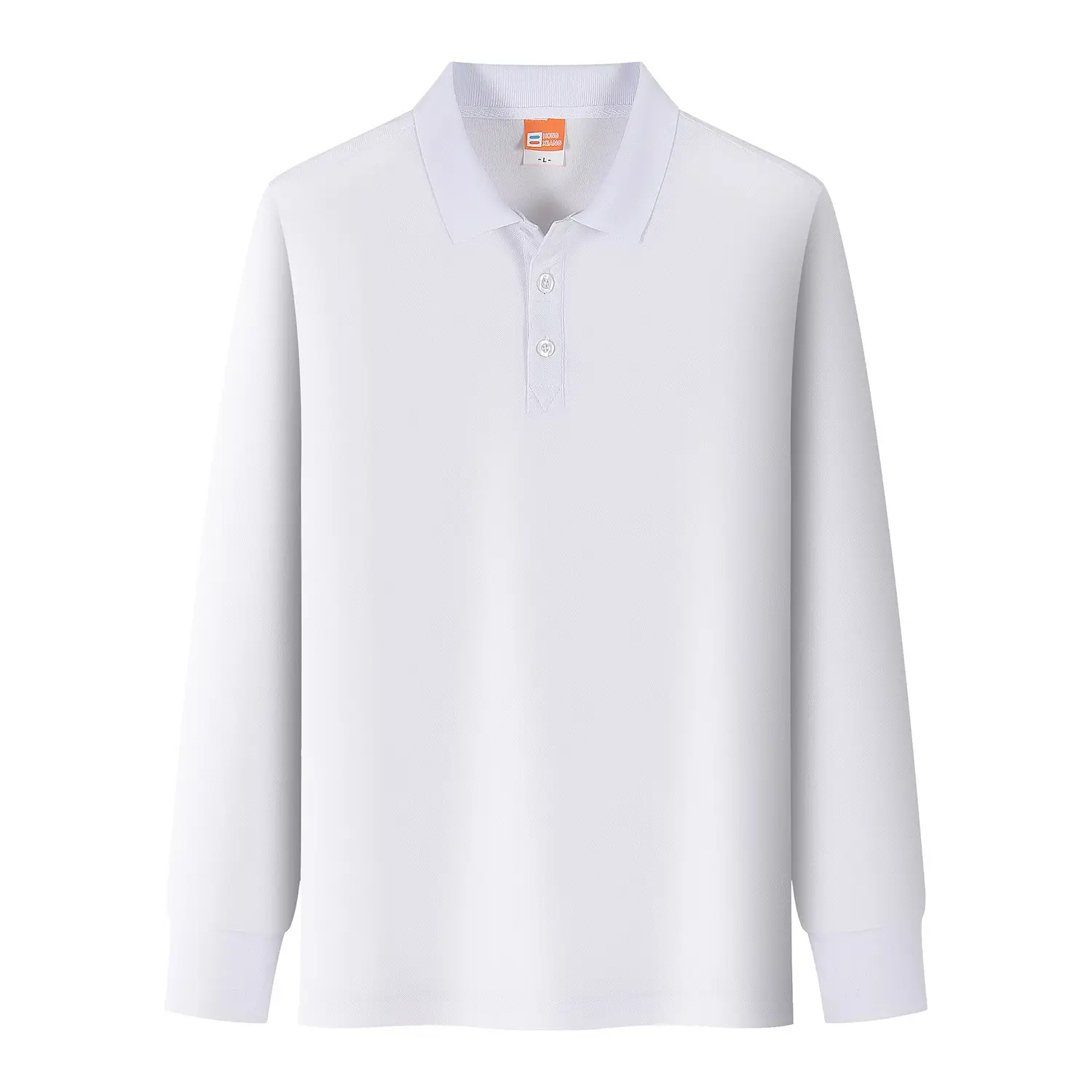 Yellow Long Sleeve Polo T-Shirt with Button Front - Image 2