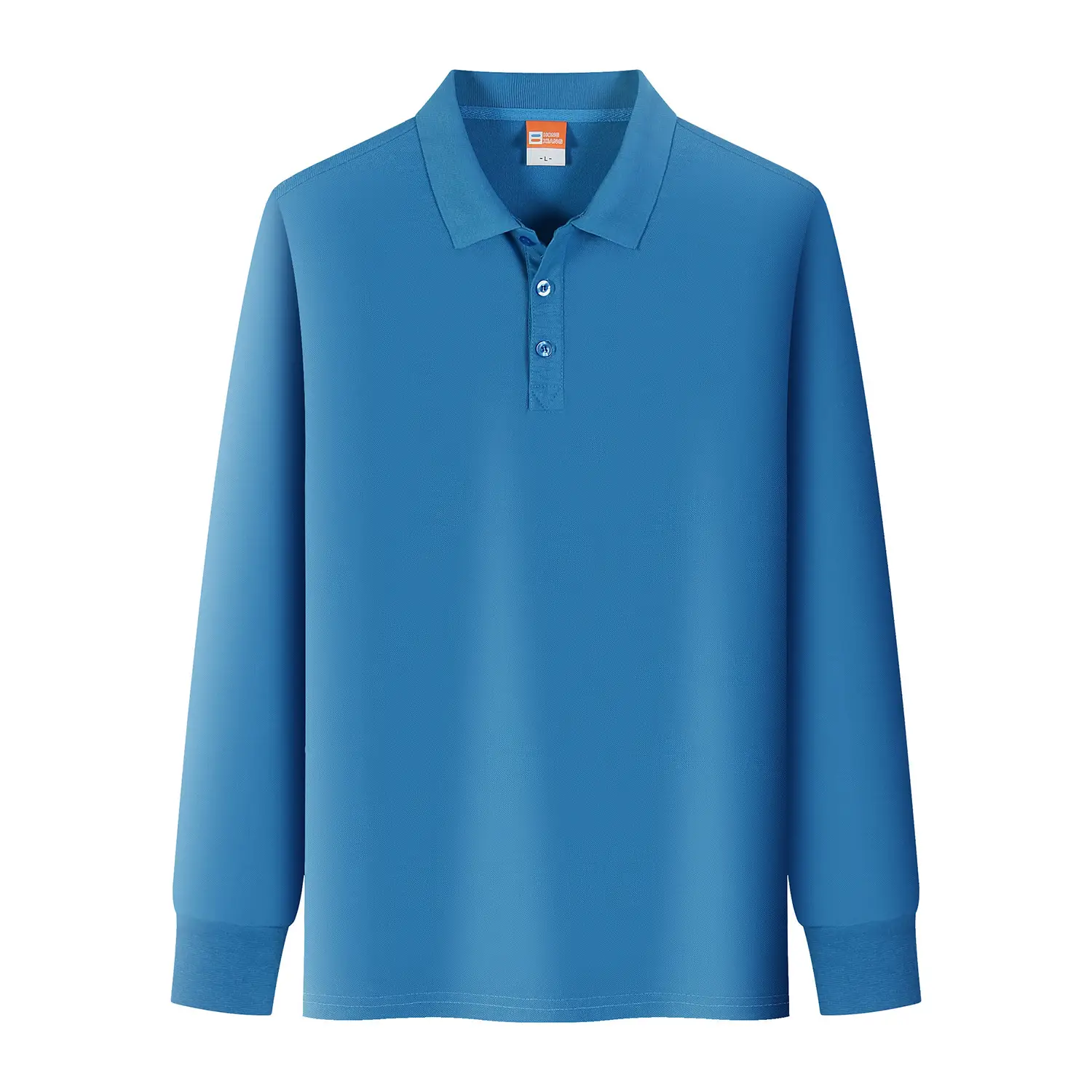 Yellow Long Sleeve Polo T-Shirt with Button Front - Image 4