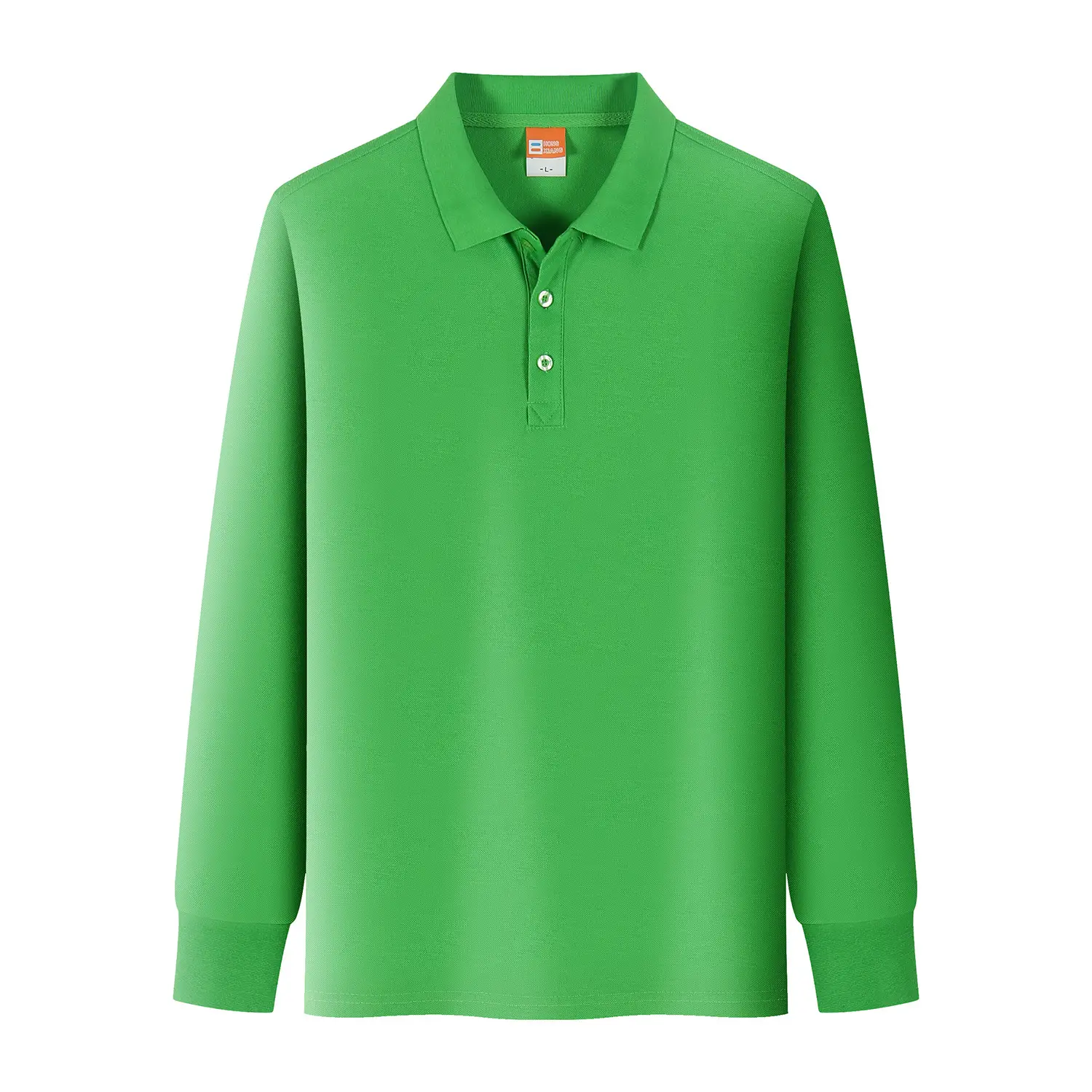Yellow Long Sleeve Polo T-Shirt with Button Front - Image 5