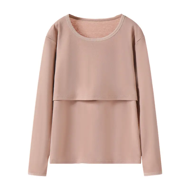 Pregnant Women Cotton Thermal Nightwear Pink