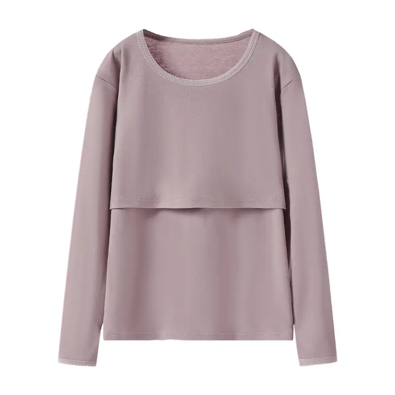 Pregnant Women Cotton Thermal Nightwear Pink