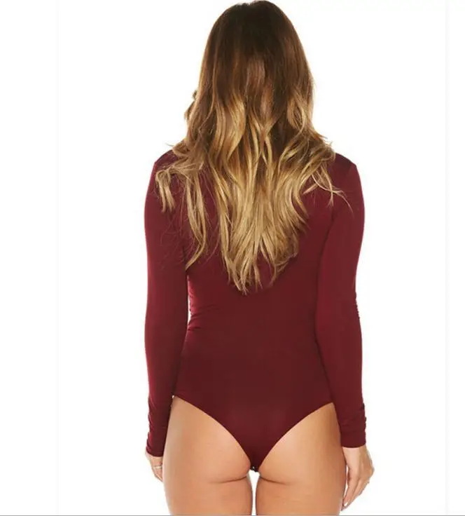 Long Sleeve V-Strap White Body Con Fit Suit - Image 2