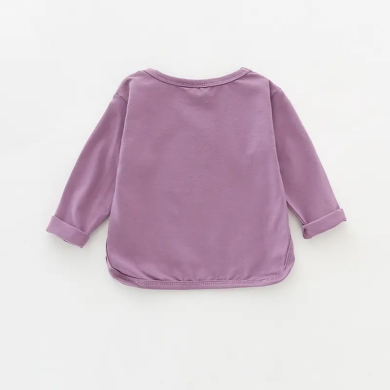 Girls Purple Long Sleeve Cotton T-Shirt — feature 35