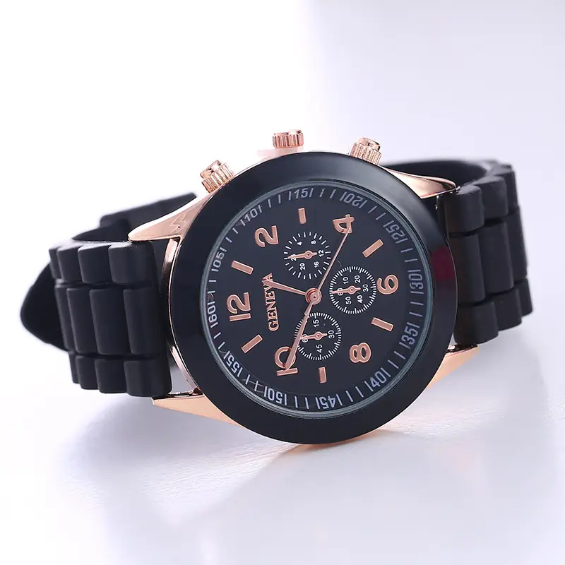 in stock Geneva Geneva Silicone Watch Women's Korean Style Fashion Beautiful Color Jelly Student Casual Watch