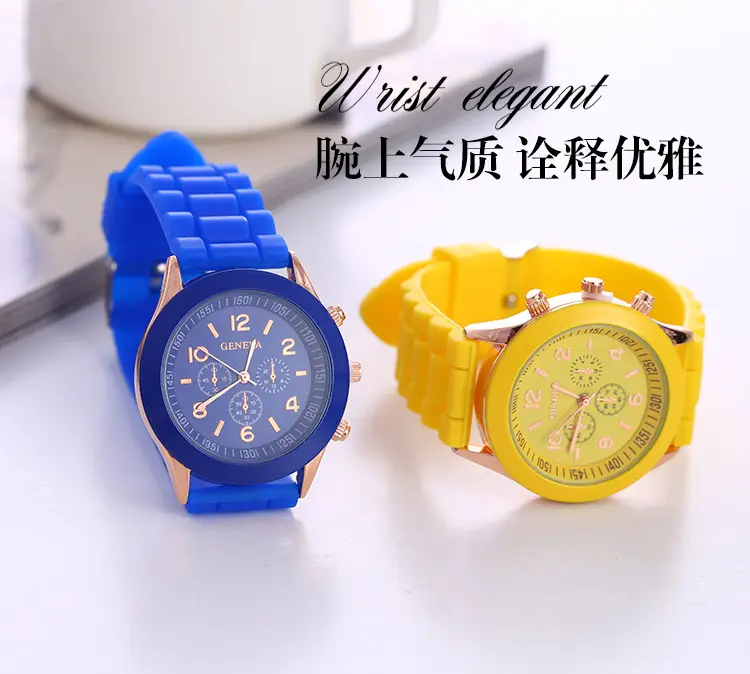 in stock Geneva Geneva Silicone Watch Women's Korean Style Fashion Beautiful Color Jelly Student Casual Watch — feature 30