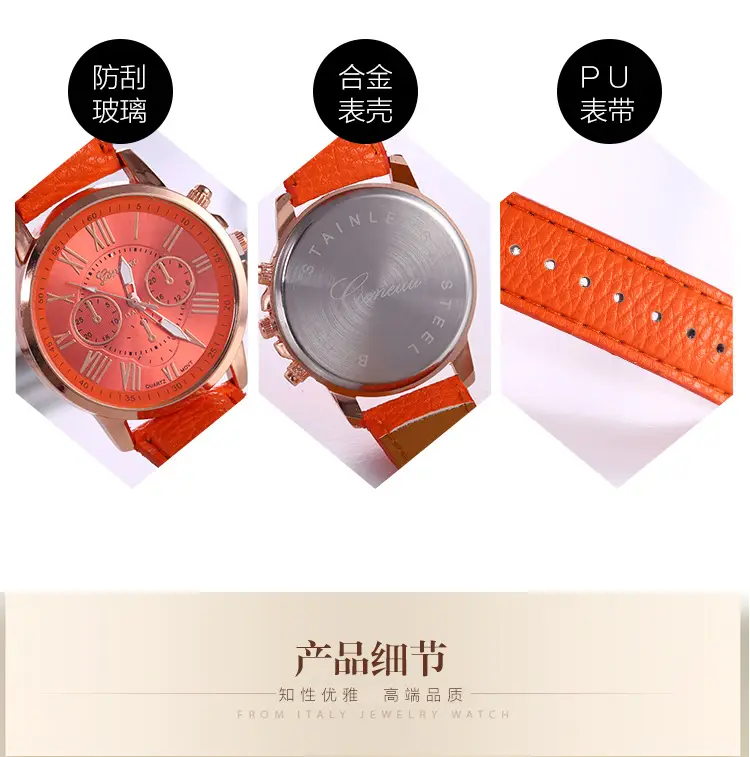 New Watch Women's Belt Watch Geneva Quartz Watch Belt Fashion Women's Watch Scale Men's Watch — feature 33