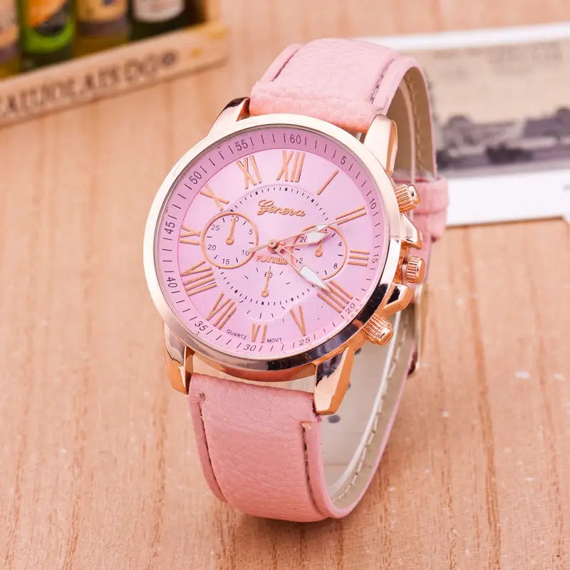 New Watch Women's Belt Watch Geneva Quartz Watch Belt Fashion Women's Watch Scale Men's Watch