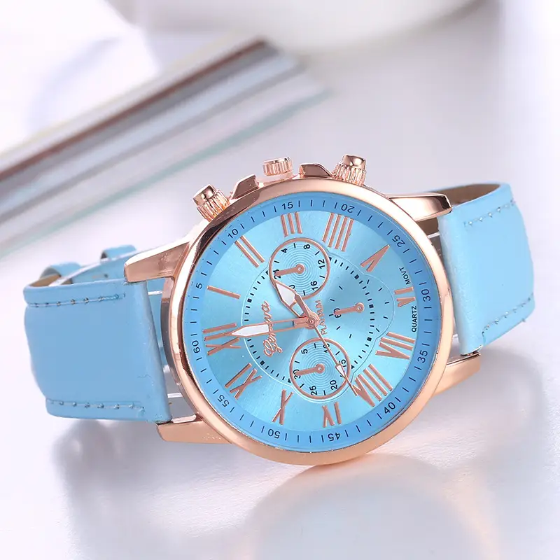 New Watch Women's Belt Watch Geneva Quartz Watch Belt Fashion Women's Watch Scale Men's Watch