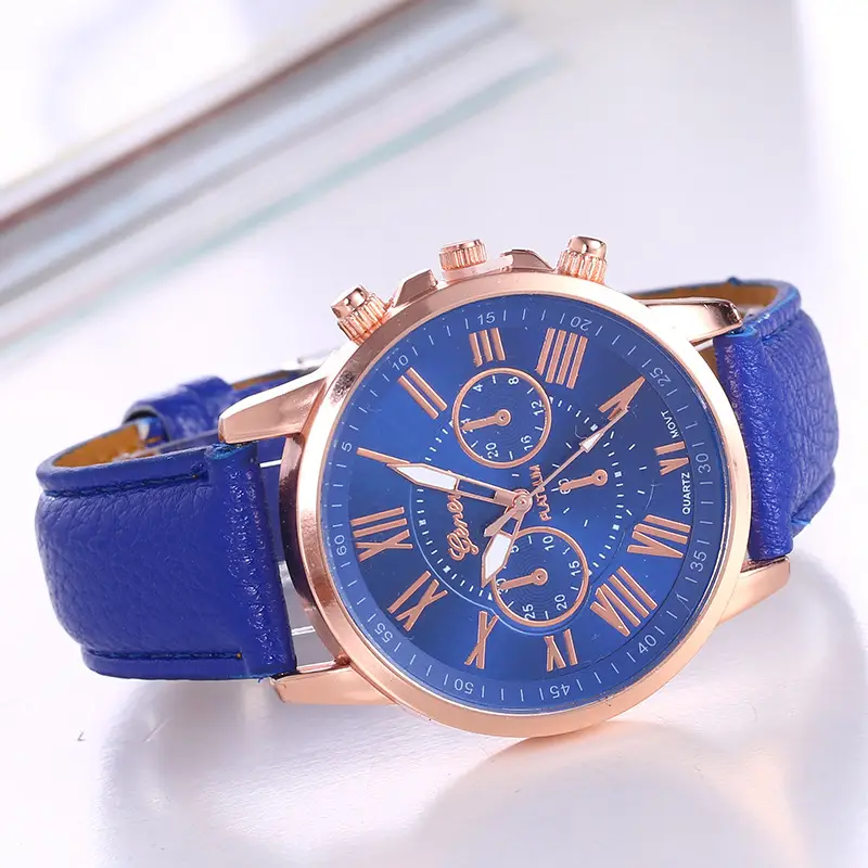 New Watch Women's Belt Watch Geneva Quartz Watch Belt Fashion Women's Watch Scale Men's Watch