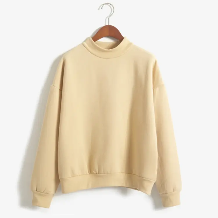 Women Light Blue Loose Sweatshirt High Collar Baseball Suit - Image 2