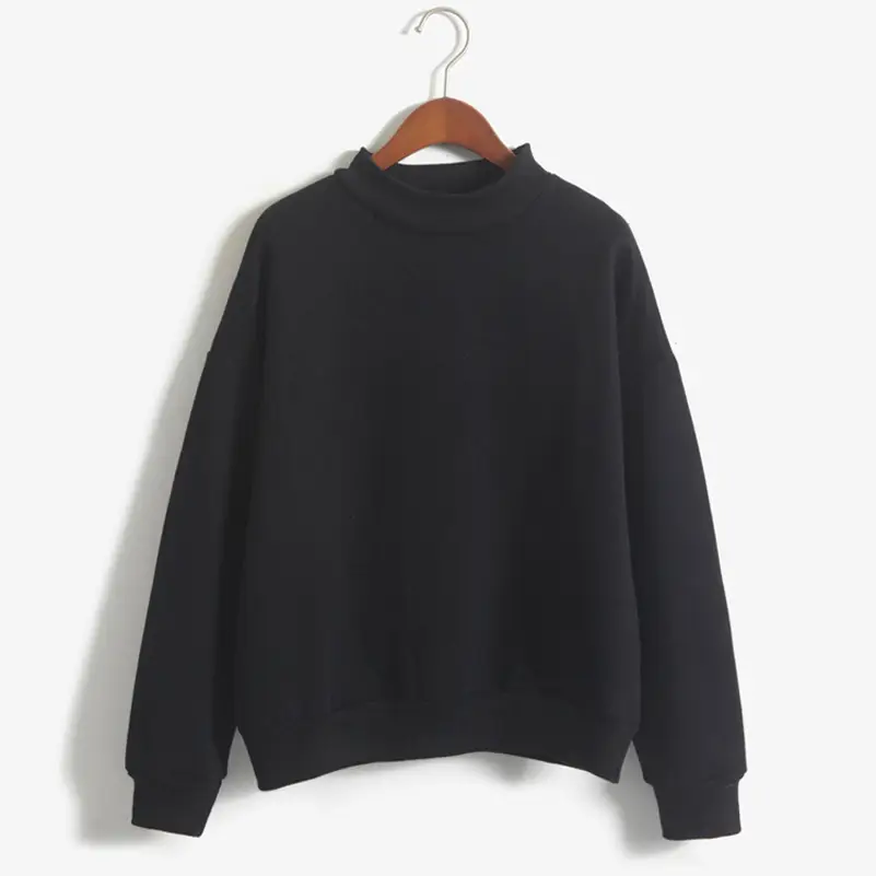 Women Light Blue Loose Sweatshirt High Collar Baseball Suit - Image 6
