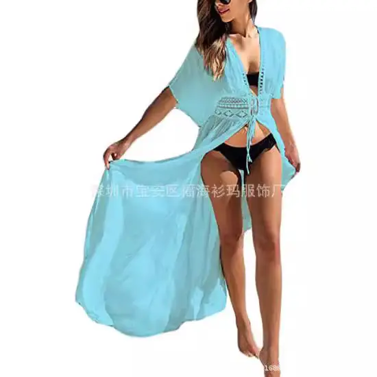 White Long-Strap Kimono Bikini Swimsuit for Women - Image 9