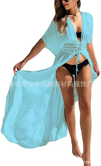White Long-Strap Kimono Bikini Swimsuit for Women - Image 5