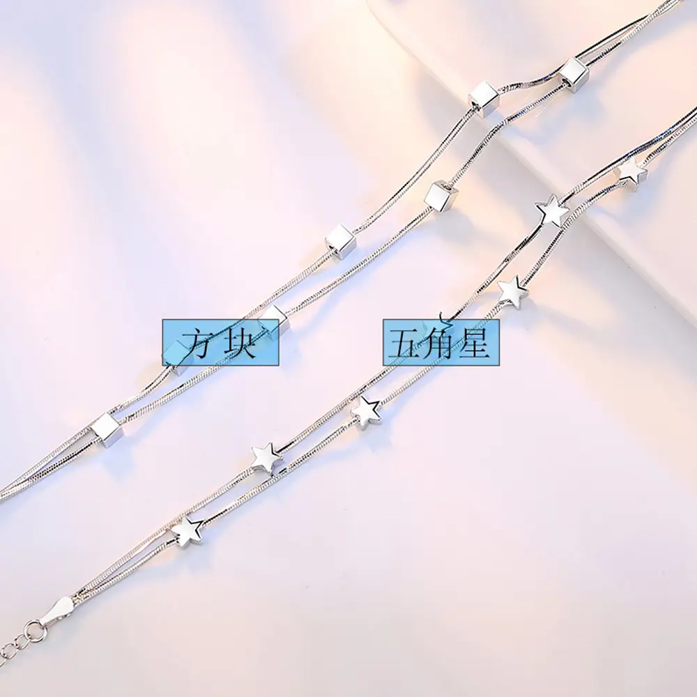 Silver Double Snake Bone Bracelet for Women - Image 5