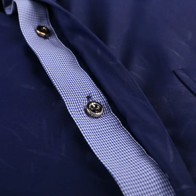 Bimeng Men's Blue Fatty Long-sleeved Shirt Extra Large - Image 6