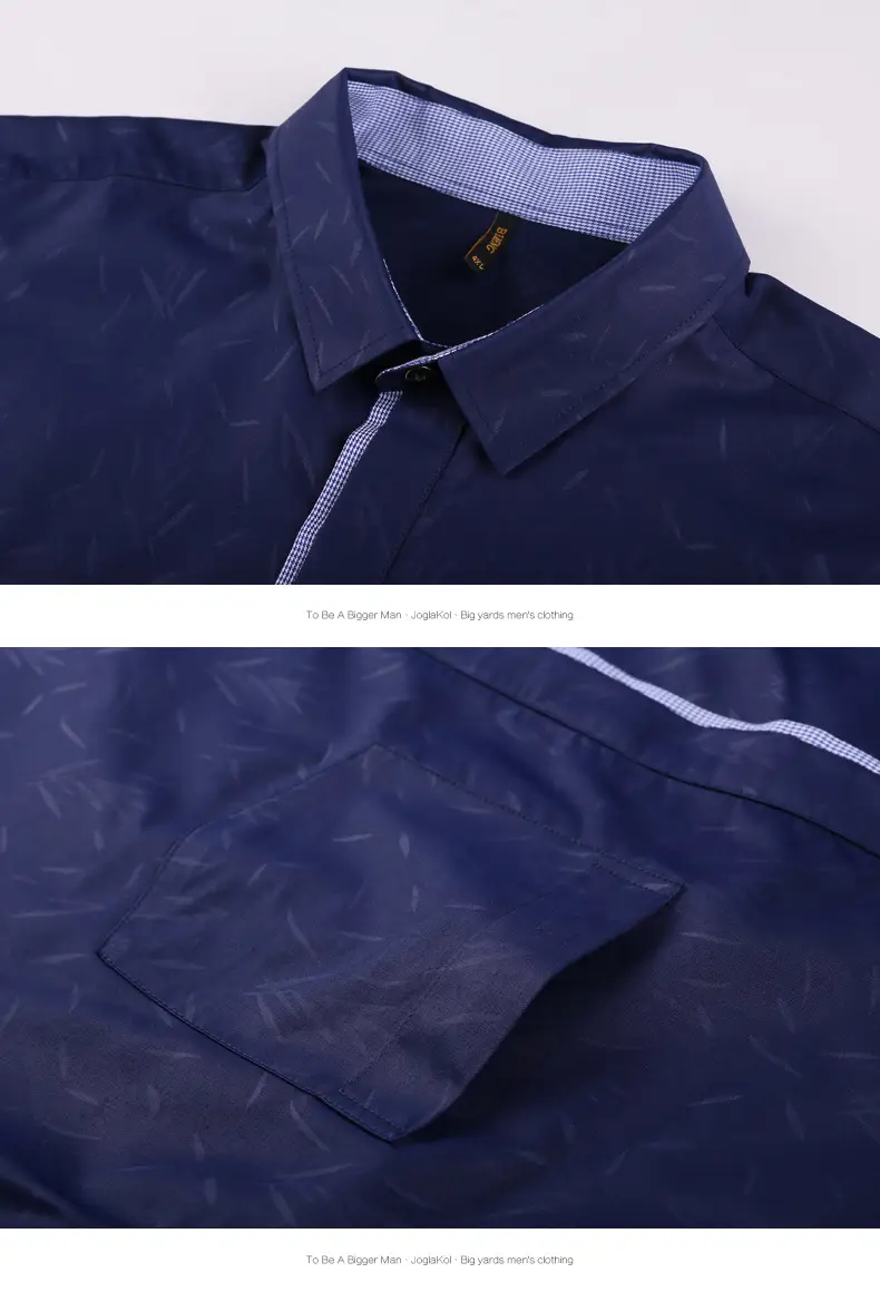 Bimeng Men's Blue Fatty Long-sleeved Shirt Extra Large — feature 13