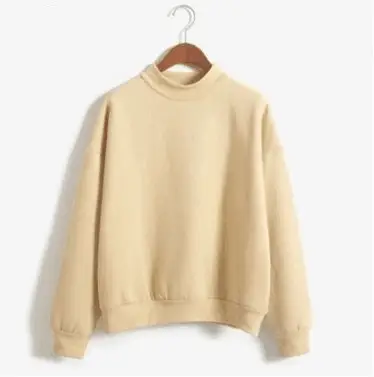 Women Navy Fleece Sweatshirt Small High Neck Loose