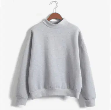 Women Navy Fleece Sweatshirt Small High Neck Loose
