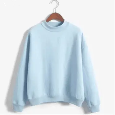 Women Navy Fleece Sweatshirt Small High Neck Loose
