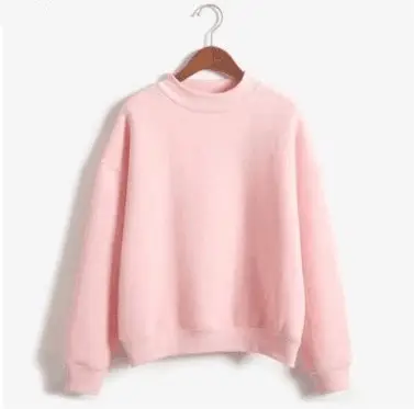 Women Navy Fleece Sweatshirt Small High Neck Loose