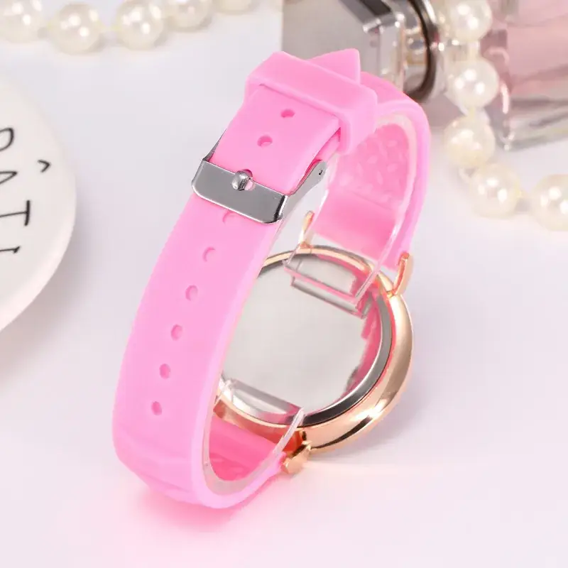 Couple Silicone Quartz Watch Black Rose Gold - Image 10