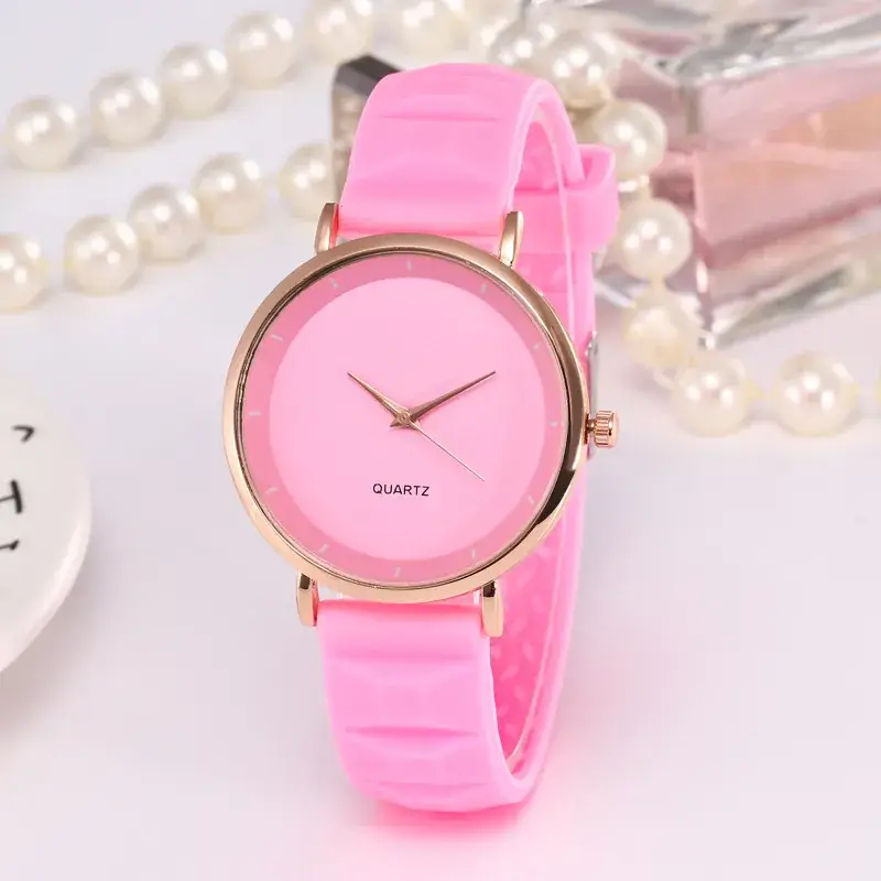 Couple Silicone Quartz Watch Black Rose Gold - Image 8