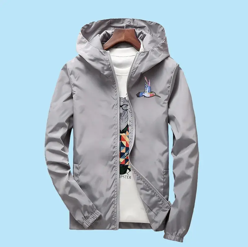 Red Embroidery Hoodie Jacket for Men Spring Autumn Large - Image 10