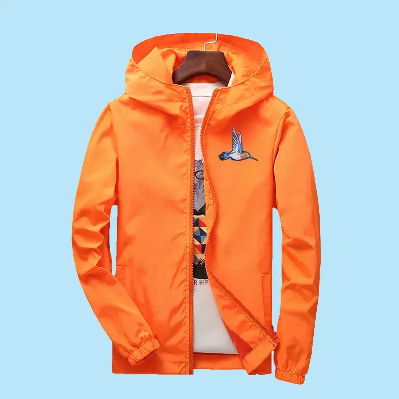 Red Embroidery Hoodie Jacket for Men Spring Autumn Large - Image 8
