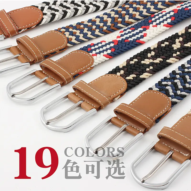 Elastic Woven Belt for Men Women Canvas Pin Buckle Wholesale - Image 42