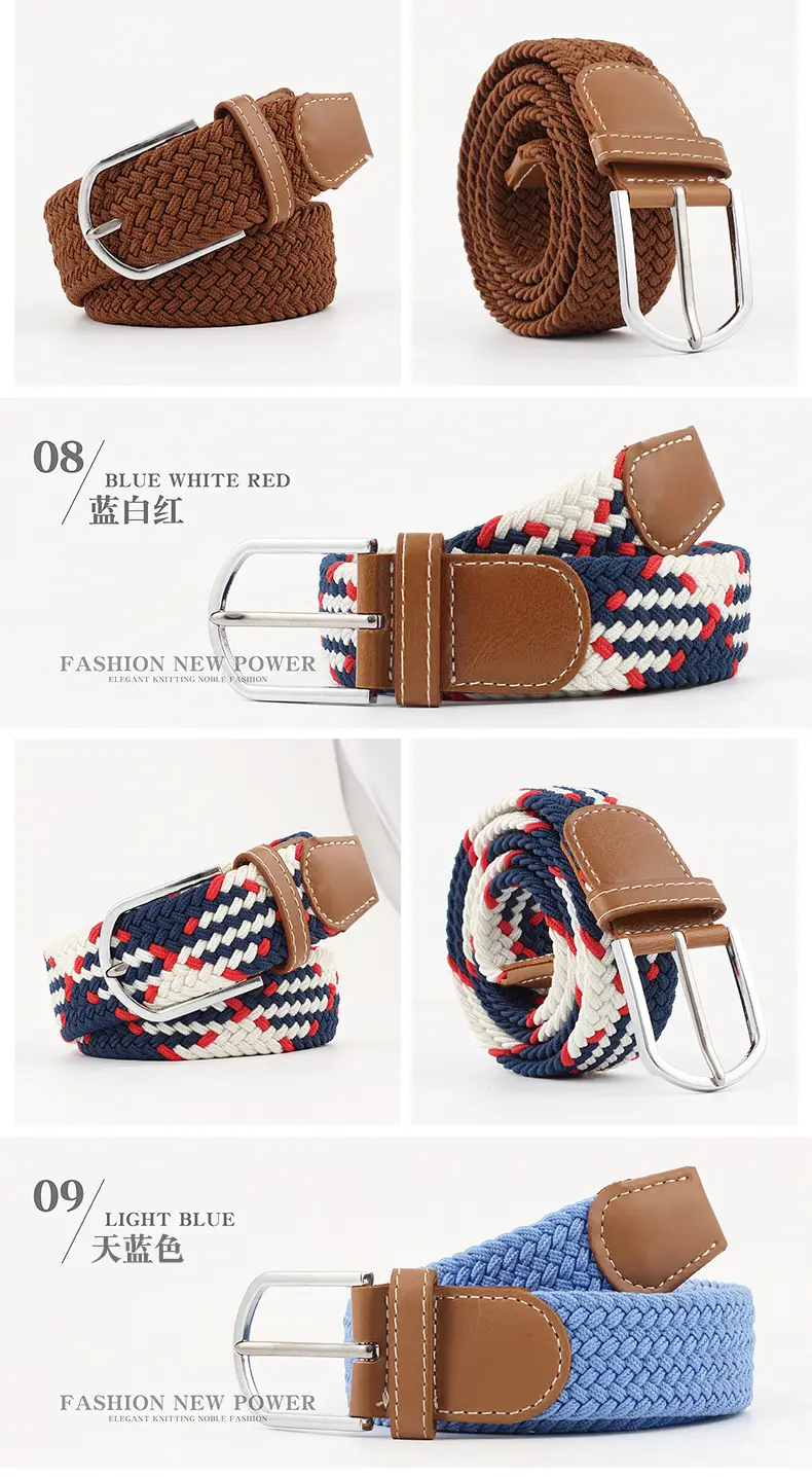 Elastic Woven Belt for Men Women Canvas Pin Buckle Wholesale — feature 11
