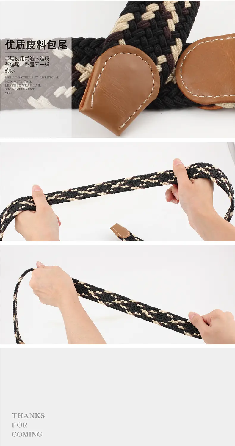 Elastic Woven Belt for Men Women Canvas Pin Buckle Wholesale — feature 16