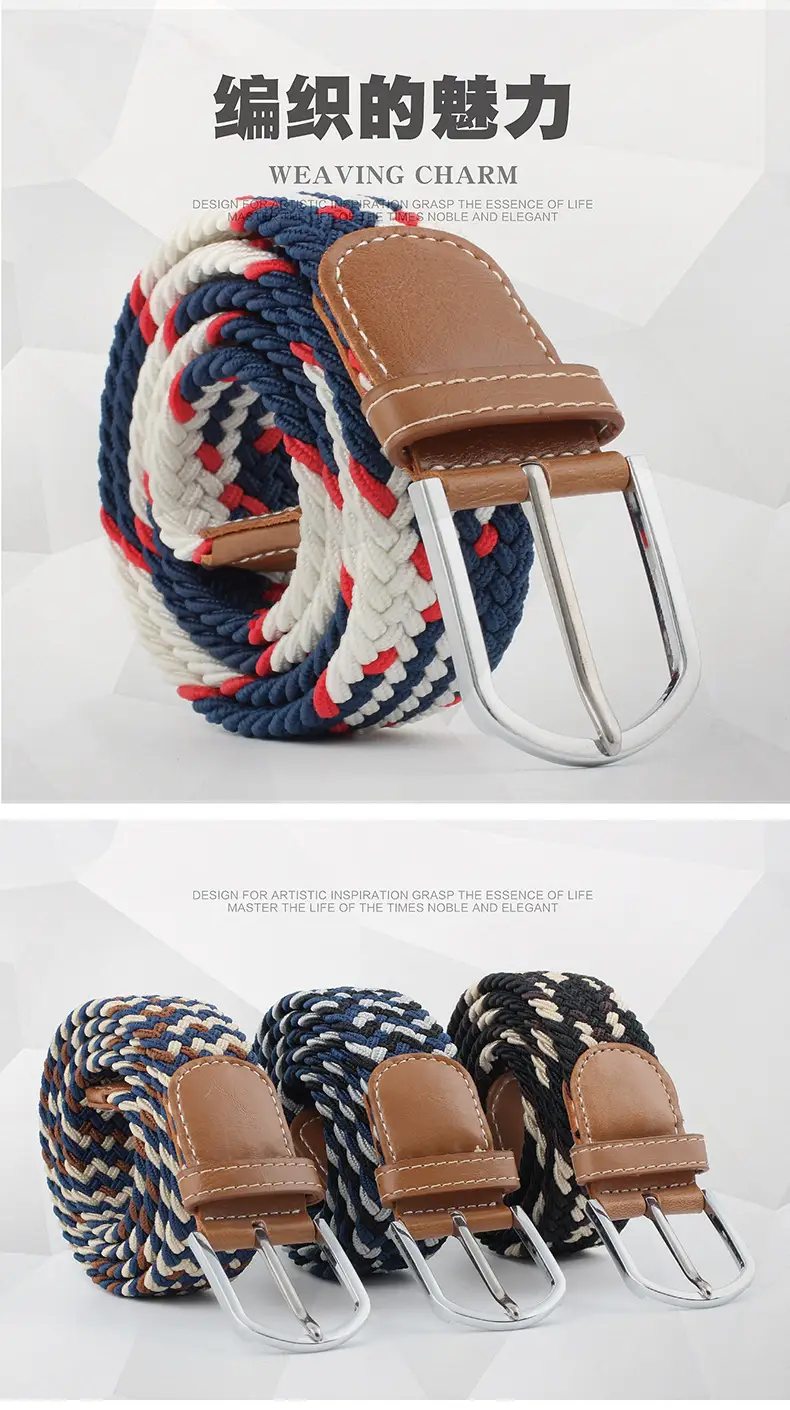 Elastic Woven Belt for Men Women Canvas Pin Buckle Wholesale — feature 2