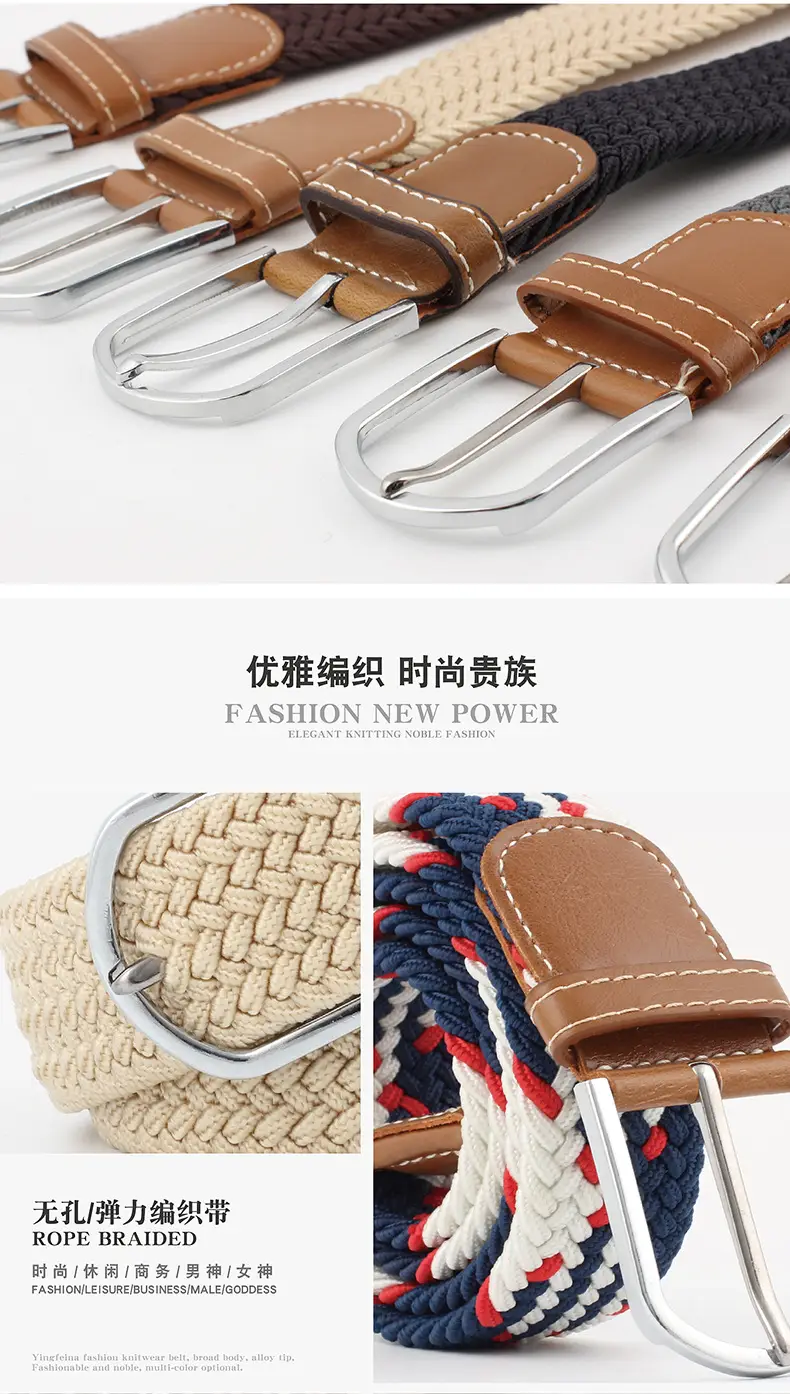 Elastic Woven Belt for Men Women Canvas Pin Buckle Wholesale — feature 3