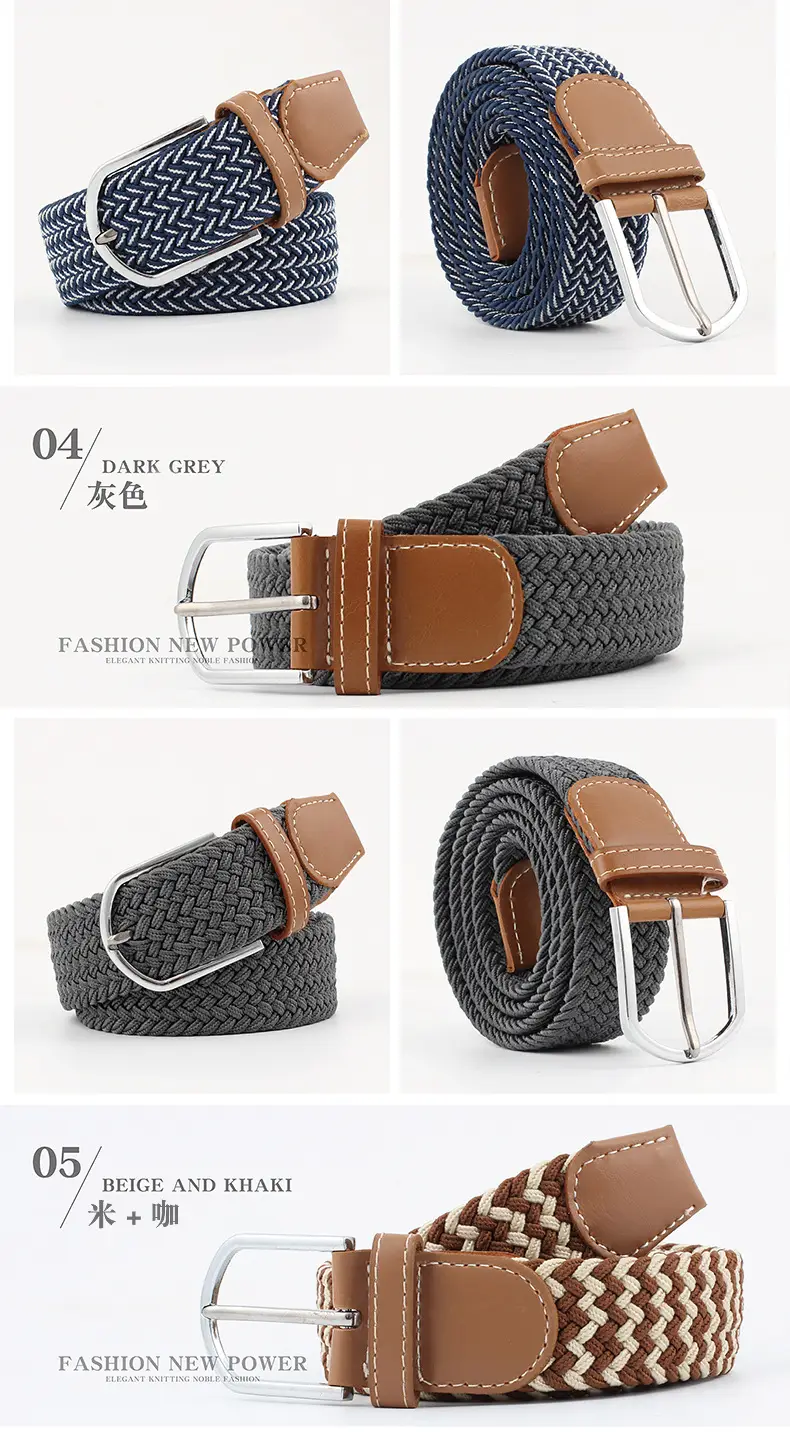 Elastic Woven Belt for Men Women Canvas Pin Buckle Wholesale — feature 9