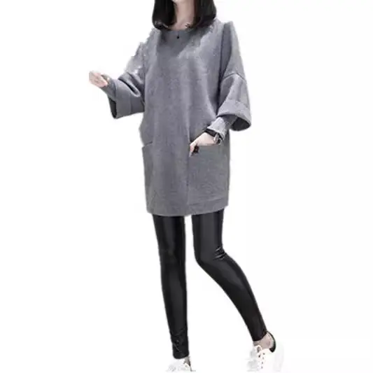 2025 Autumn/Winter Loose Patchwork Long Sleeve Coat for Chubby Women - Image 6