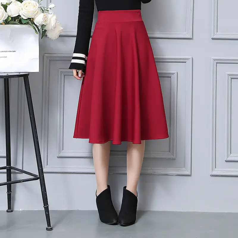 Black Square Dance Skirt A-Style Slim Fit
