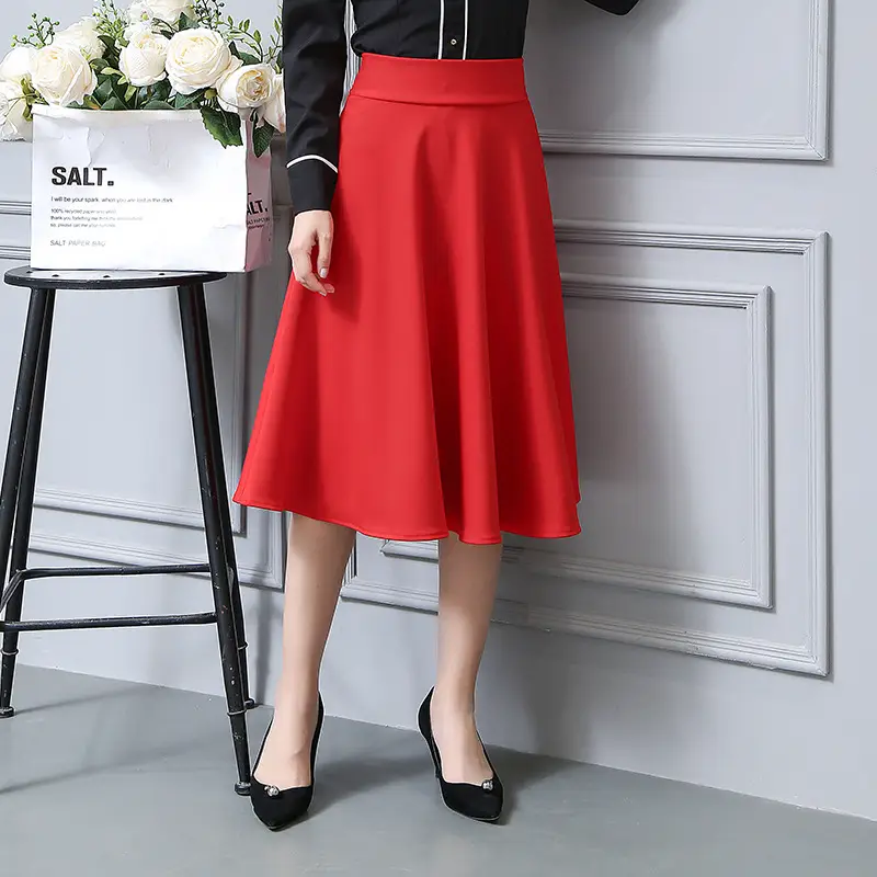 Black Square Dance Skirt A-Style Slim Fit