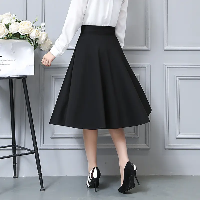 Black Square Dance Skirt A-Style Slim Fit