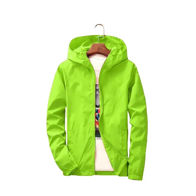 Blue Men's Double-Layer Hooded Jacket with Logo Print - Image 9