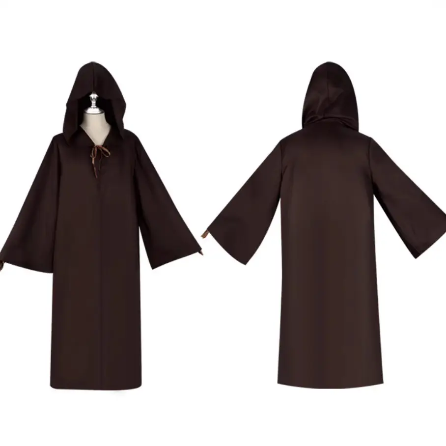 Halloween Robe Star Wars Jedi Knight Cloak Costume Brown - Image 8