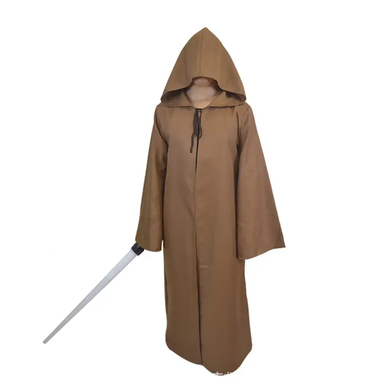 Halloween Robe Star Wars Jedi Knight Cloak Costume Brown - Image 9