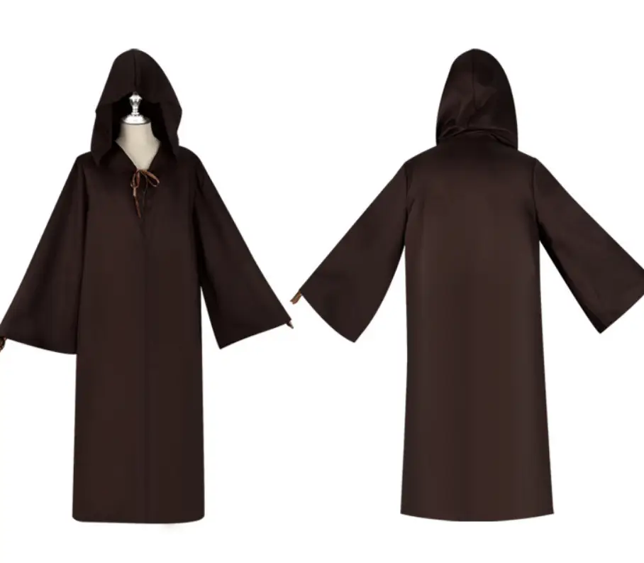 Halloween Robe Star Wars Jedi Knight Cloak Costume Brown - Image 3