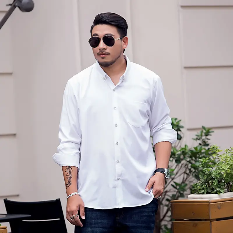 Men Navy Blue Fat Man Long Sleeve Shirt - Image 8