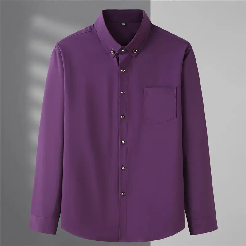 Men Navy Blue Fat Man Long Sleeve Shirt - Image 5