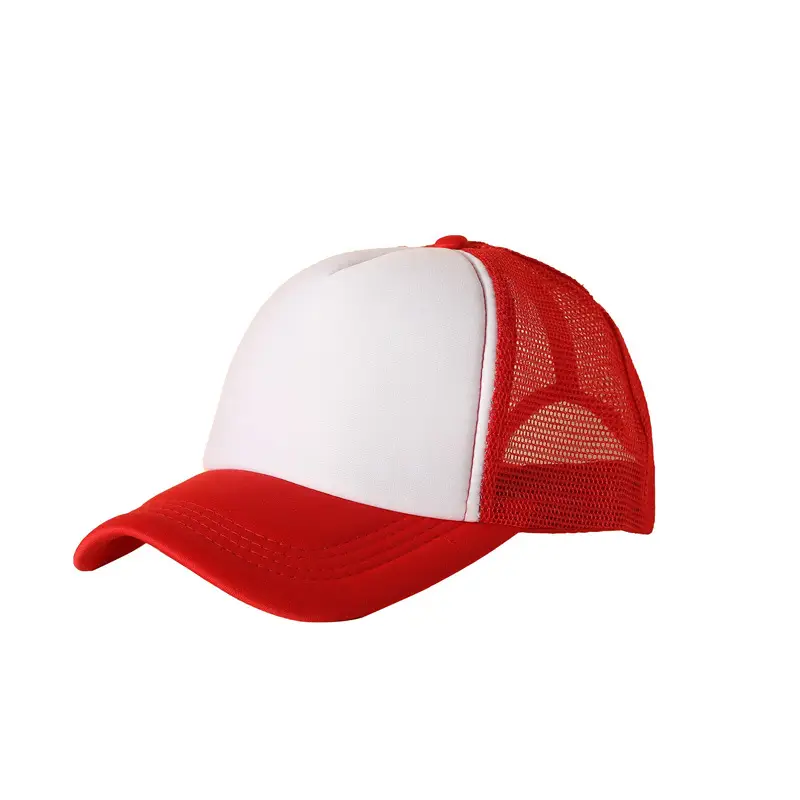 Red Yellow Mesh Trucker Cap for Kids Travel