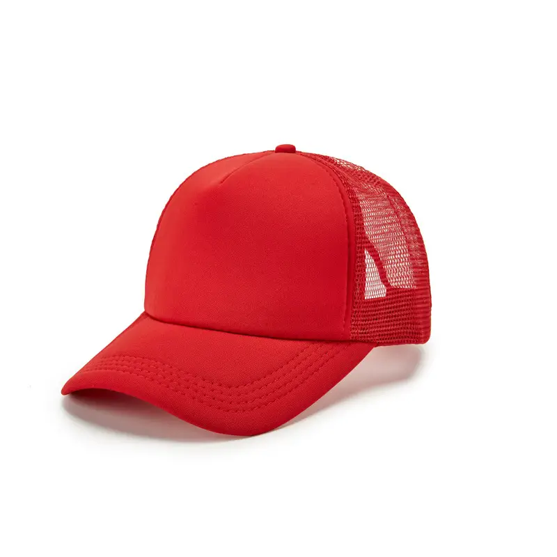 Red Yellow Mesh Trucker Cap for Kids Travel